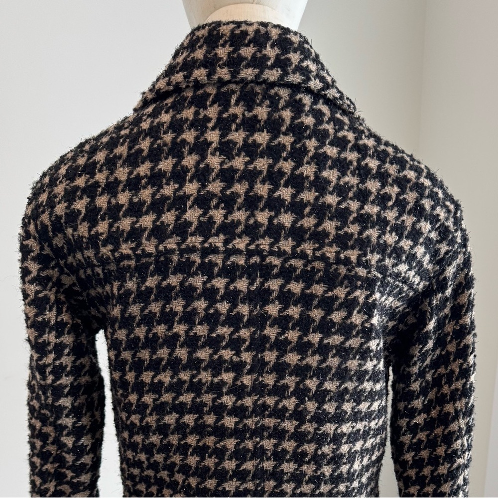 Avec Les Filles Black and Cream Houndstooth Teddy Jacket - Picture 6 of 12